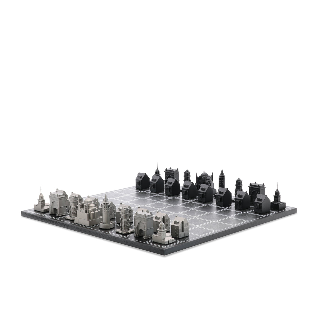 Skyline Chess Set, Istanbul, Steel, Corner View, Map Board