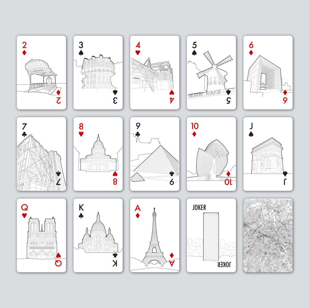 Skyline Chess Playing Cards, Paris, Front View