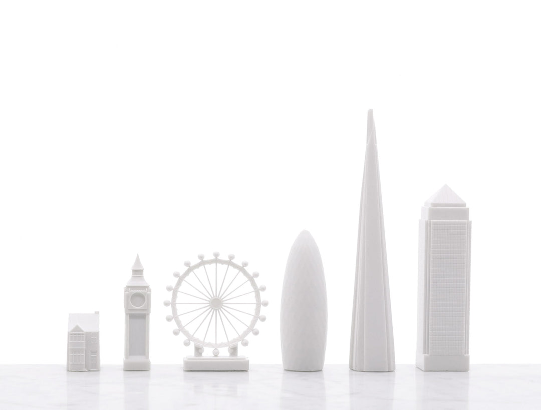 Skyline Chess Set, London, Acrylic, Side View, Card Board