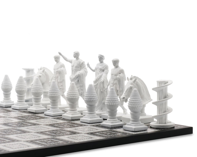 Custom Chess Sets by Skyline Chess for Vatican Museum - Metal Bronze Chess on marble board