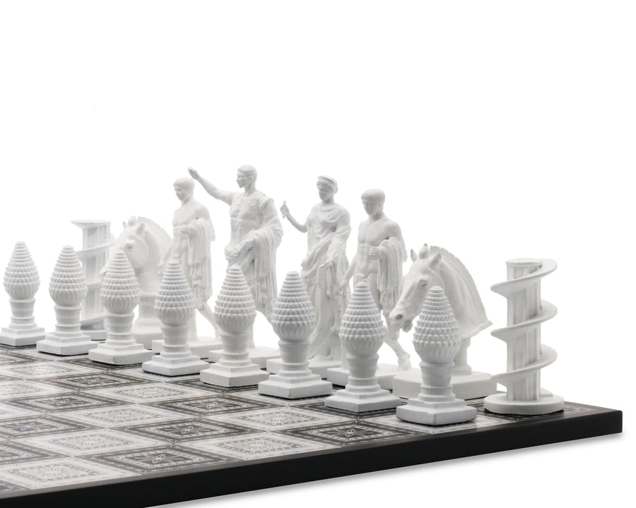 Custom Chess Sets by Skyline Chess for Vatican Museum - Metal Bronze Chess on marble board