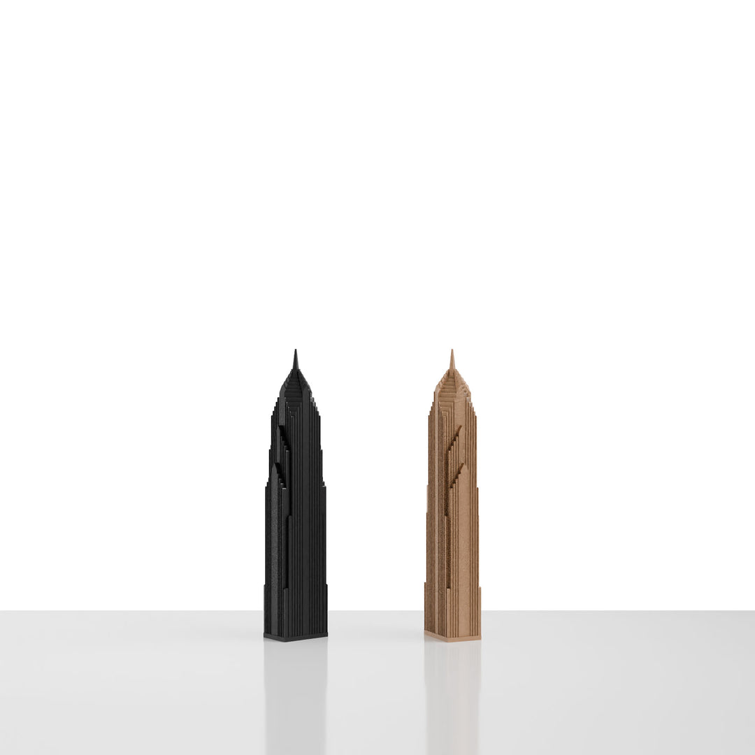 Skyline Chess, Replacement Bishop, Chicago, Bronze, Side View