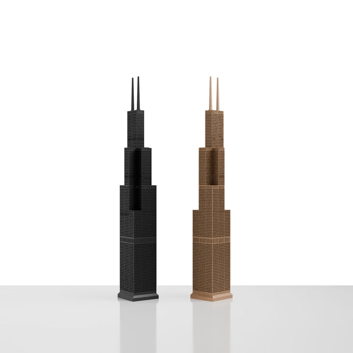 Skyline Chess, King Replacement Piece, Chicago, Bronze, Side View