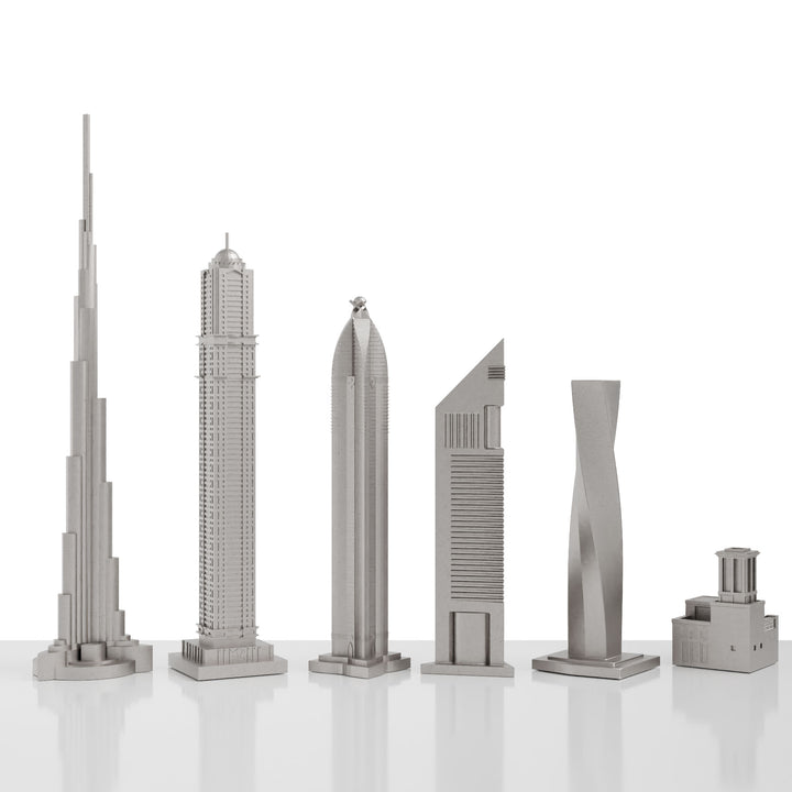 Skyline Chess, Replacement Pieces Rook, San Francisco, Steel Metal, Side View