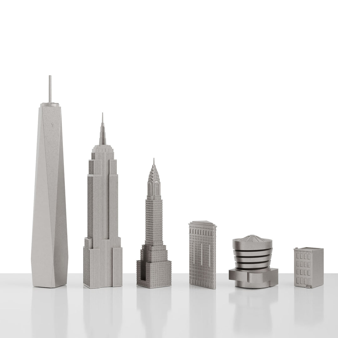 Skyline Chess, Replacement Pieces Pawn, New York, Steel Metal, Side View