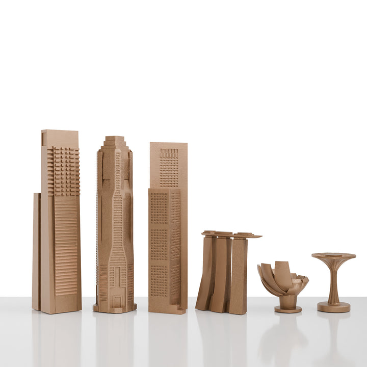 Skyline Chess, Replacement Pieces, Singapore, Bronze, Side View