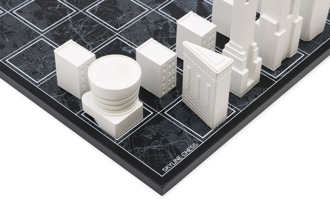 Skyline Chess Board, New York, Acrylic, Corner View, Map Board