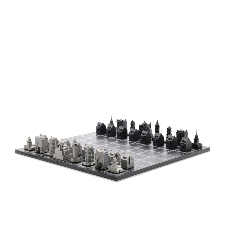 Skyline Chess Set, Istanbul, Steel, Corner View, Map Board
