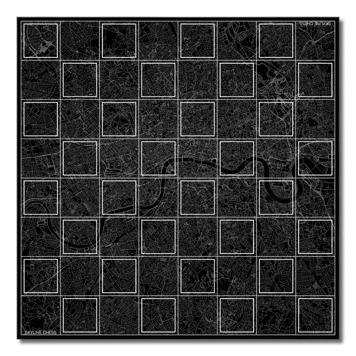Skyline Chess Map Board, New York, Wood, Top View, Map Board