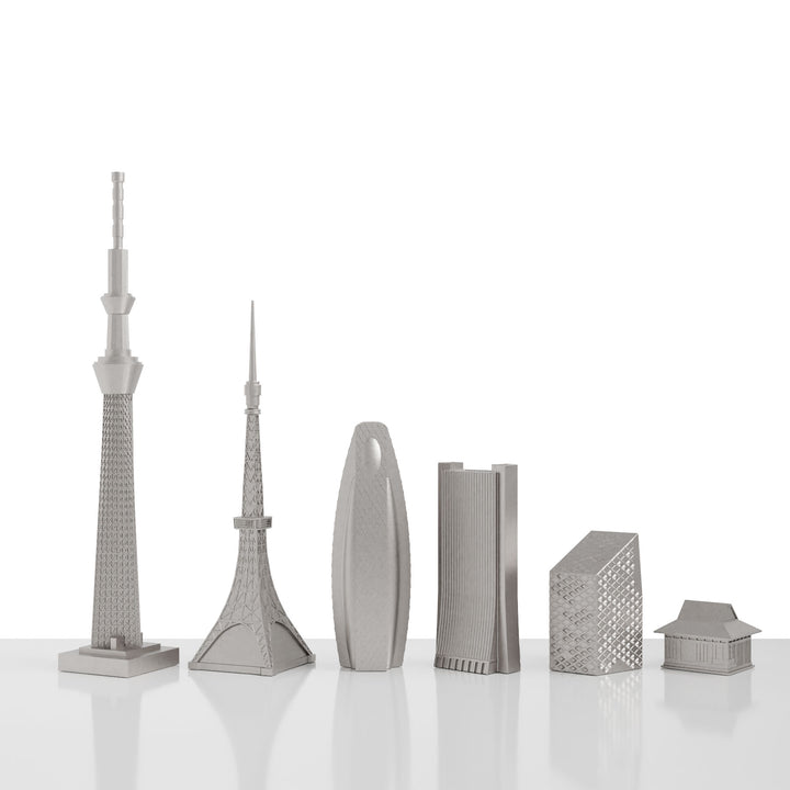 Skyline Chess, Replacement Pieces, Dubai, Steel Metal, Detail View