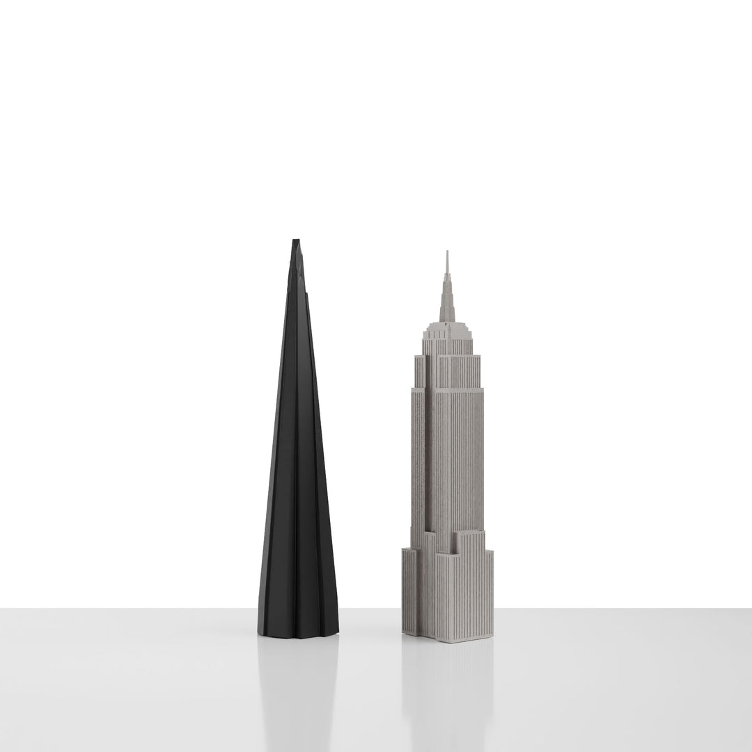 Skyline Chess, Replacement Piece Queen, World Icons, Steel Metal, Side View