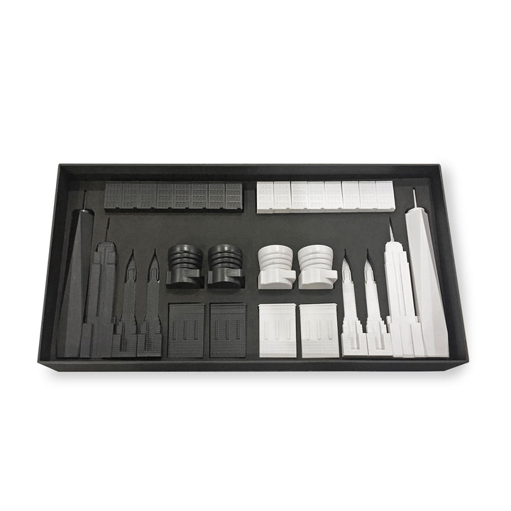 Skyline Chess Set, New York, Acrylic, Top View, Square Board