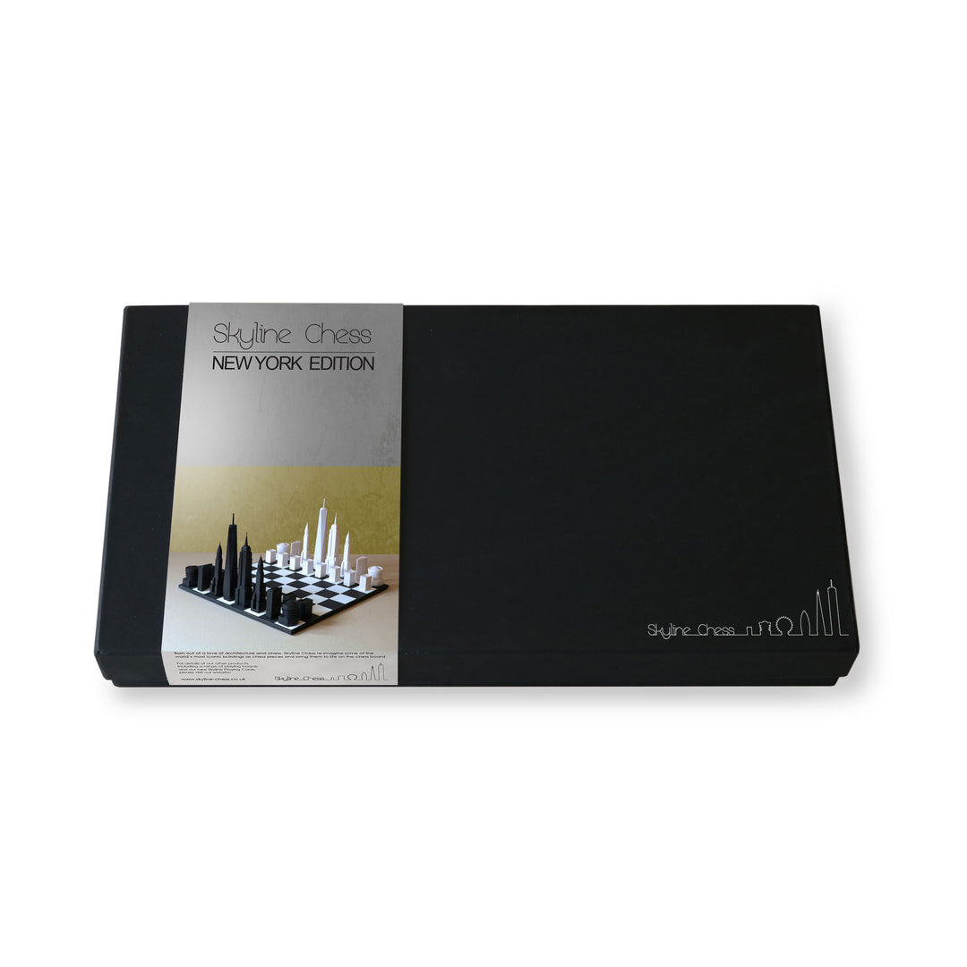 Skyline Chess Set, New York, Acrylic, Top View, Square Board