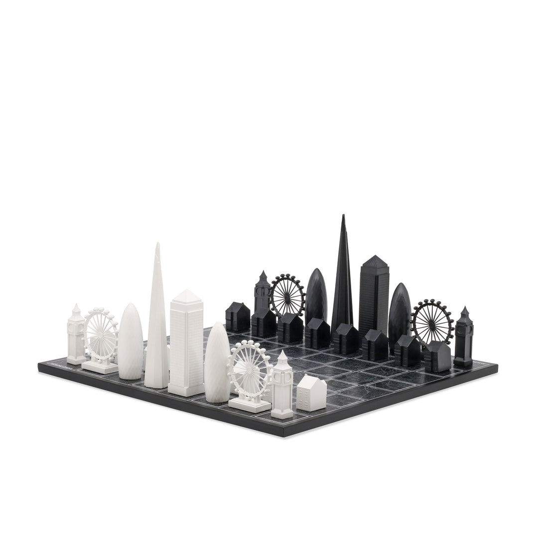 Skyline Chess Set, London, Acrylic, Corner View, City Map Board