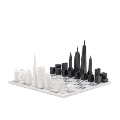Buy New York vs London unique chess set on marble chess board