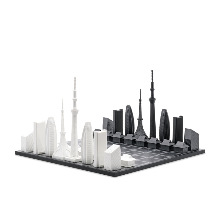 Skyline Chess Set, Tokyo, Acrylic, Corner View, Map Board