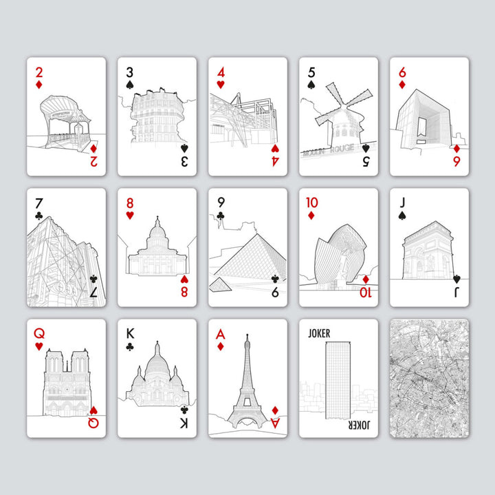 Skyline Chess Playing Cards, Paris, Front View