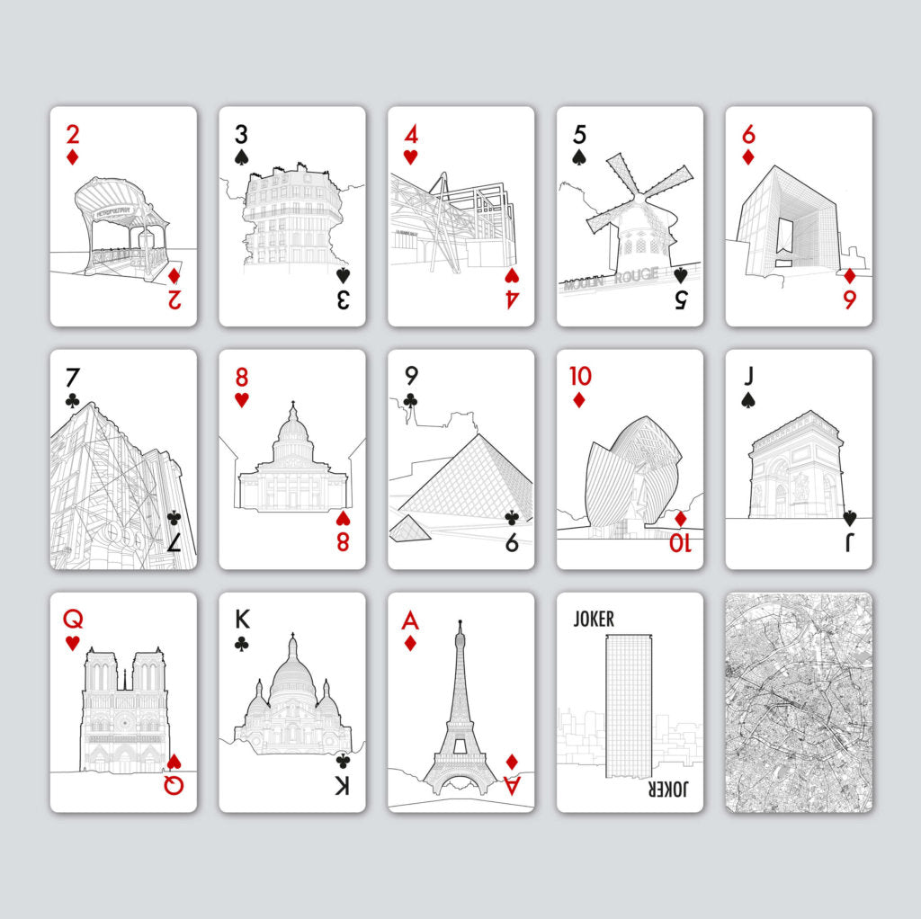 Playing Cards with famous buildings unusual gifts