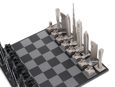 Skyline Chess Dubai unique set up chess board with personalized message