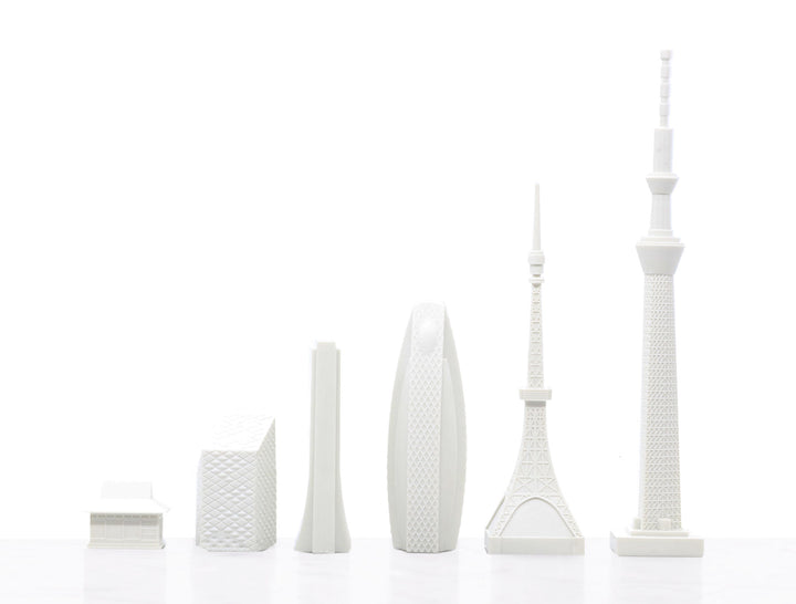 Skyline Chess Set, Tokyo, Acrylic, Elevation View