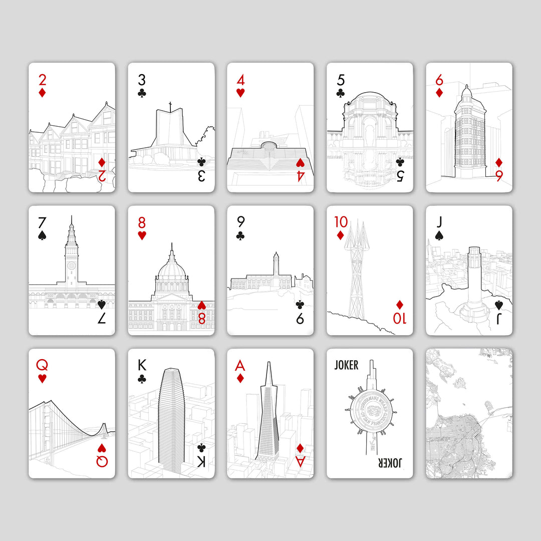 Skyline Chess Playing Cards, San Francisco, Side View