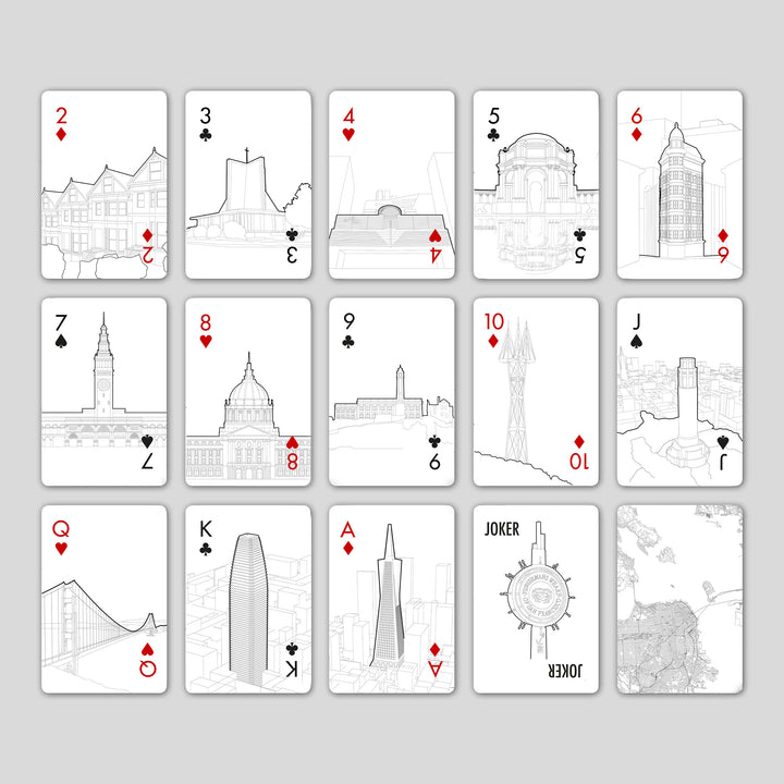 Skyline Chess Playing Cards, San Francisco, Side View